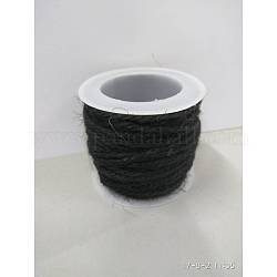 Corda di iuta, corda di iuta, spago di iuta, per fare gioielli, nero, 2mm, circa 10.93 iarde (10 m)/rotolo