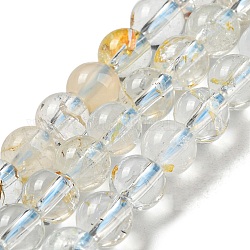 Brins de perles de topaze naturelle, ronde, 5mm, Trou: 1mm, Environ 79~80 pcs/chapelet, 15.28~15.47'' (38.8~39.3 cm)