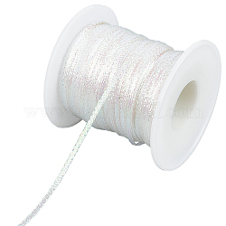 Gorgecraft 100M Nylon Braided Ribbon, Clothes Accessories, Flat, Clear AB, 1/8 inch(3mm), about 109.36 Yards(100m)/Roll