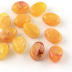 Nachahmung Edelstein oval Acryl-Perlen, dunkelgolden, 18x13x9.5 mm, Bohrung: 2 mm, ca. 310 Stk. / 500 g