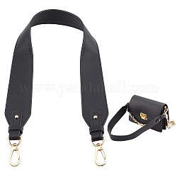 Cinturini per borsa sotto le ascelle in pelle pu, con ganci girevoli in lega, nero, 59.5x3.65x0.3cm