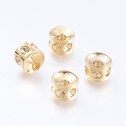 304 Edelstahl-Perlen Rhinestone-Fassungen, Kolumne, golden, 6x4 mm, Loch: 1.8 mm, fit für 2 mm Strass