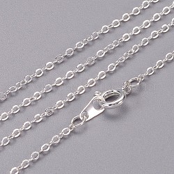 Collane in ottone catena a catena, colore argento placcato, 20 pollice, 2x1.5mm