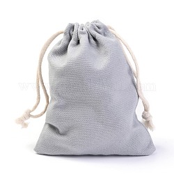 Bolsas de embalaje de lona de polialgodón, bolsa de muselina reutilizable bolsas de algodón natural con cordón bolsas de producción bolsa de regalo a granel bolsa de joyería para fiesta boda almacenamiento en el hogar, gris oscuro, 12x9 cm
