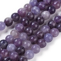 Lepidolita natural / hebras de perlas de piedra de mica púrpura, redondo, 6mm, agujero: 1 mm, aproximamente 63 pcs / cadena, 15.94 pulgada (40.5 cm)