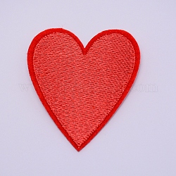 Компьютеризированная вышивка тканью утюжок на / шить на заплатках, аксессуары для костюма, аппликация, сердце, красные, 62x55x1 мм