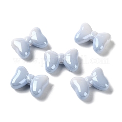 Perline acriliche opache di colore sfumato, bowknot, azzurro acciaio chiaro, 28x20.5x10mm, Foro: 2.5 mm