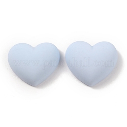 Cabochons en résine, cœur, lumière bleu ciel, 16x19x7.5mm