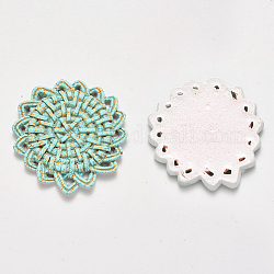 Colgantes de la resina, patrón de mimbre tejido de imitación, flor, turquesa pálido, 43x45.5x4mm