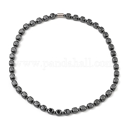Würfelförmige Halsketten aus synthetischen, nicht magnetischen Hämatitperlen für Damen und Herren, mit Legierung Magnetverschluss, 20.35 Zoll (51.7 cm)