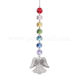 Ornamenti pendenti con perline ottagonali in vetro, ciondolo in ottone per la decorazione domestica esterna, angelo e fata, 279mm