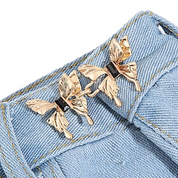 Épingles à boutons en jean réglables en alliage en forme de papillon, serre-taille, attaches à coudre pour accessoires de vêtement, or clair, 30x58mm