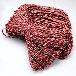 7 Innenkerne Polyester- & Elasthan-Kordelseile, zur Herstellung von Seilarmbändern, rot, 4 mm, ca. 109.36 Yard (100m)/Bündel, 420~500 g / Bündel
