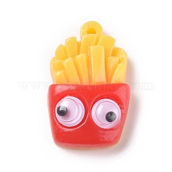 Pendentifs en plastique imitation alimentaire, chips avec oeil, rouge, 22.4x14x7.7mm, Trou: 1.2mm