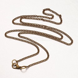 アイアン製ネックレス作り  ツイストカーブチェーン  合金カニカン付き  アンティークブロンズ  24.64インチ