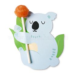 Koala-Form-Papier-Süßigkeiten-Lutscher-Karten, für Babyparty und Geburtstagsfeier Dekoration, hellblau, 7.7x7.5x0.04 cm, ca. 50 Stk. / Beutel
