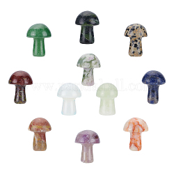 Arricraft 11 Stück 11 Farben Pilzsteine, Mini-Pilz-Edelsteine, natürliche Kristallgarten-Ornamentsteine für die Schmuckherstellung, Armbänder und Dekorationen