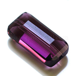 Perles d'imitation cristal autrichien, grade AAA, facette, rectangle, violet, 4.55x8x3mm, Trou: 0.7~0.9mm