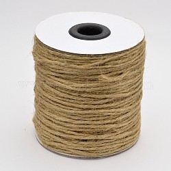 Cordón de yute, cuerda de yute, hilo de yute, 6 ply, para la fabricación de la joya, Perú, 2mm, aproximamente 100 yardas / rodillo, 300 pie / rollo