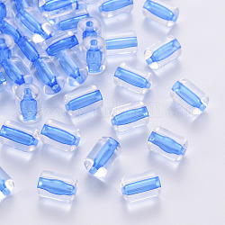 Abalorios de acrílico transparentes, columna, azul real, 10x7.5mm, agujero: 1.8 mm, aproximamente 950 unidades / 500 g