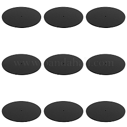 BENECREAT Acrylic Board, Flat Round, Black, 100x3mm, Hole: 3mm