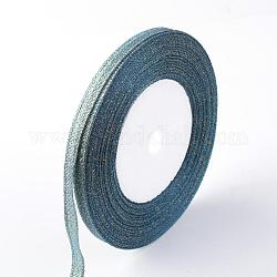 Glitter Metallic Ribbon, Sparkle Ribbon, with Gold Metallic Cords, Valentine's Day Gifts Boxes Packages, Dark Blue, 1/4 inch(6mm), about 33yards/roll(30.1752m/roll), 10rolls/group