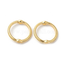 Cornici perline in ottone, anello, vero placcato oro 18k, 12~12.5x2.5mm, Foro: 0.8 mm, diametro interno: 10mm