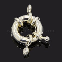 Brass Spring Ring Clasps, Silver Color Plated, 17x4mm, Hole: 4mm