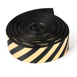 Laser-Polyester-Ripsband, einseitig bedruckt, für Schleifen als Geschenkverpackung, Festival Party Dekoration, Streifenmuster, 7/8 Zoll (22 mm), 10 Meter / Rolle (9.14 m / Rolle)