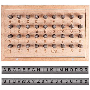 PandaHall Elite 36pcs 1.5mm(1/16 inch) Iron Number Alphabet Punch Sets AJEW-PH0016-41
