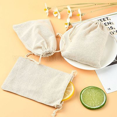 Drawstring мешки хлопка упаковка мешочки ABAG-R011-13x18-1