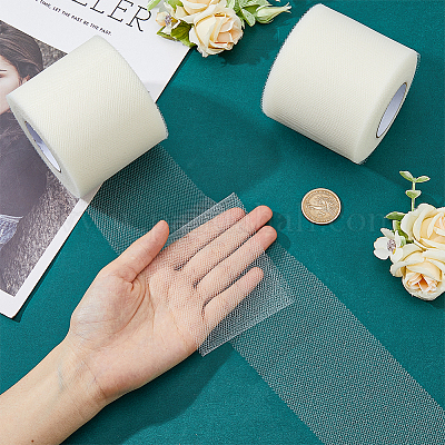 50 ярд эластичных полиэфирных декоративных сетчатых лент SRIB-WH0011-129A-1