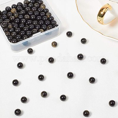 Естественный золотистый отлив обсидиан бисер пряди G-OC0001-06-1