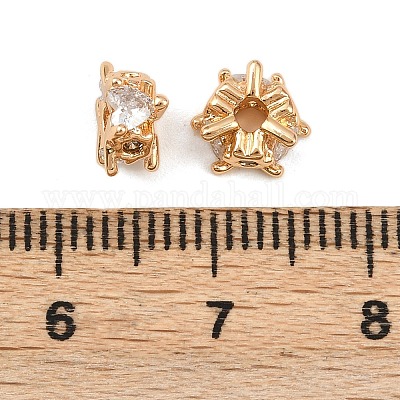 Латунные микро проложить кубического циркония бусы KK-K407-40G-1