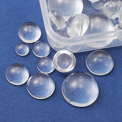56шт 5 стиля прозрачных стеклянных кабошонов GGLA-FS0001-03-1
