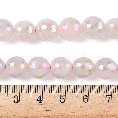 Гальваническим естественно розовый кварц бисер пряди G-Z038-A03-03AB-01-1