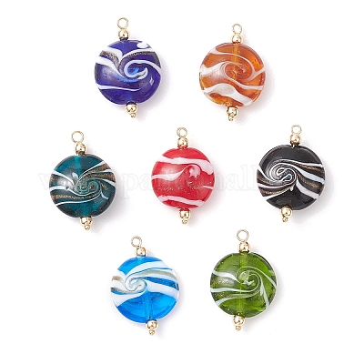 Ручной работы подвески золотые бусины песка PALLOY-JF04217-02-1