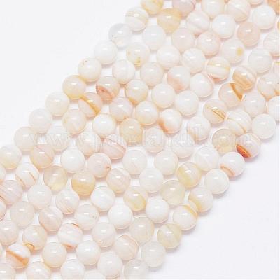 天然石縞瑪瑙ビーズ連売り ラウンド 6mm 穴：1mm 約62個/連 15.74
