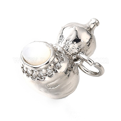 Подвески в форме ракушек из латуни с микропаве и кубическим цирконием KK-D356-17P-1