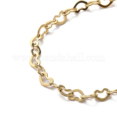 Bracciale a catena con maglie a cuore in acciaio inossidabile 304 per donna all'ingrosso