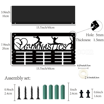 Прямоугольный железный держатель для медалей ODIS-WH0052-007-1