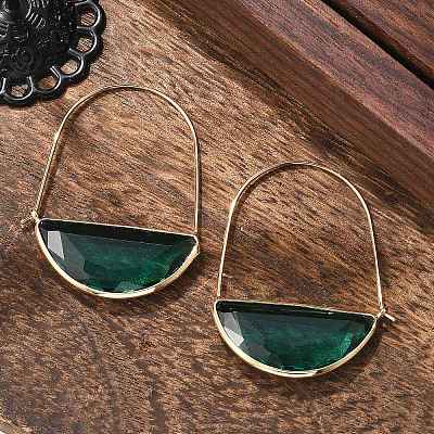 Латунные серьги обруча X-EJEW-T007-04G-01-NF-1