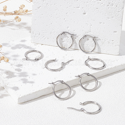 20 пара серег-колец из нержавеющей стали 201 STAS-UN0022-38-1
