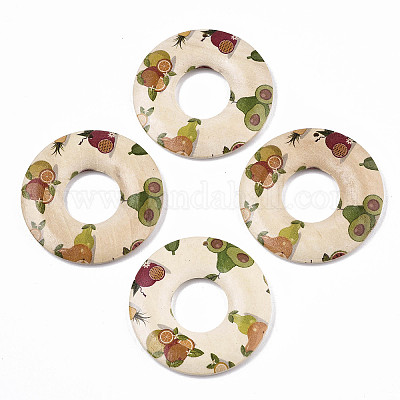 Подвески из дерева с принтом фруктов X-WOOD-S045-105H-1