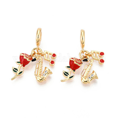 Латунь микропаве прозрачный кубический цирконий европейские подвески с подвесками KK-N271-06G-1