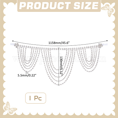 1 шт. полиэстер и стразы сексуальный плечевой бюстгальтер цепочка для тела&nbsp;AJEW-WR0002-65-1