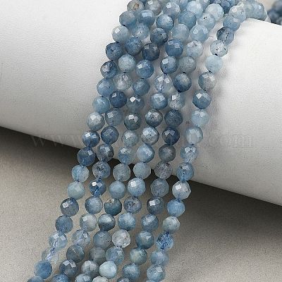 Natürliche teufelsblaue Aquamarin-Perlenstränge&nbsp;G-NH0073-B01-4mm-1
