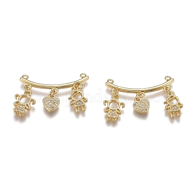 Кулоны из латуни mirco pave прозрачные кубические циркония ZIRC-A011-39G-1