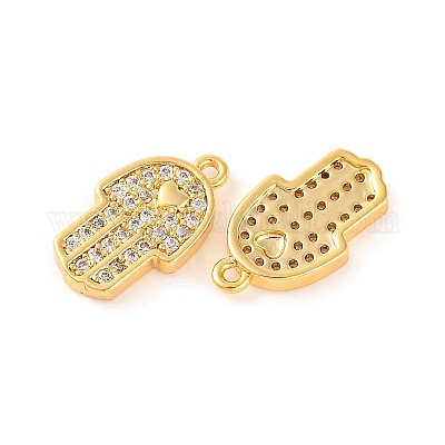 Латунные микропаве прозрачные подвески с фианитом KK-U017-06B-G-1