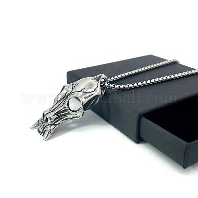 Готические ожерелья из нержавеющей стали с подвесками в виде черепов животных для мужчин GO9601-1